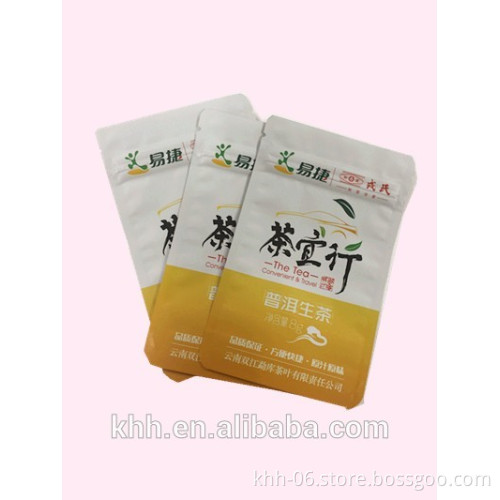 CMYK printing stand up with ziplock small tea bag packaging